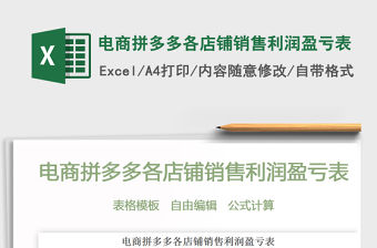 2021年電商拼多多各店鋪銷售利潤盈虧表