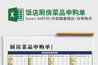 2021年飯店廚房菜品申購單