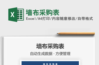 2021年墻布采購表