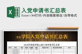 2021年入黨申請書匯總表