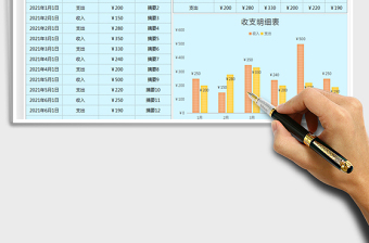 2021年收入支出明细表-图表分析