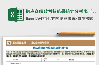 2021年供应商绩效考核结果统计分析表（自动评等级）