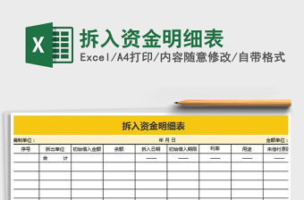 2021年拆入資金明細(xì)表