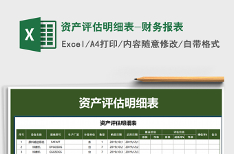 2021年資產(chǎn)評估明細(xì)表-財務(wù)報表