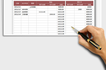 2021年财务日记账（自动统计）
