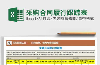 2021年采購合同履行跟蹤表