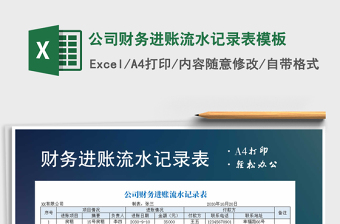 2021年公司財務進賬流水記錄表模板