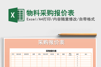 2021年物料采购报价表