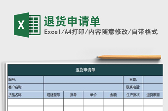 2022简单清新退货申请单