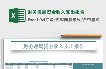 2021年財(cái)務(wù)每周資金收入支出報(bào)告