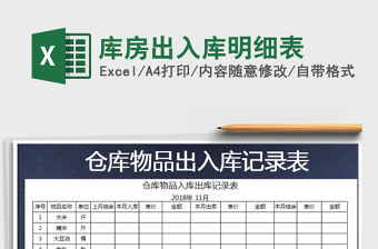 2021年庫房出入庫明細表