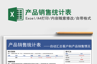 2021年產(chǎn)品銷售統(tǒng)計表