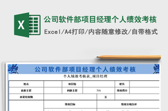 2021年公司软件部项目经理个人绩效考核