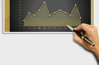 2021年面積圖立體圖表 商務黑金圖表模板