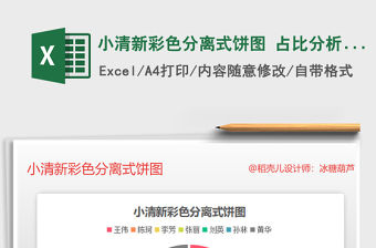 2021年小清新彩色分離式餅圖 占比分析財務營銷