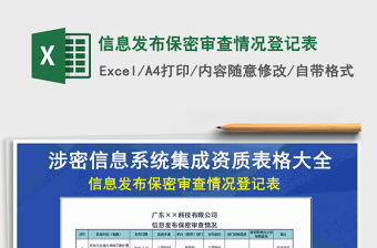 2021年信息發(fā)布保密審查情況登記表