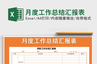 2021年月度工作總結(jié)匯報表