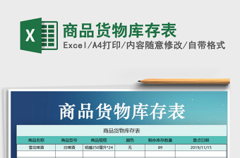2021年商品貨物庫存表
