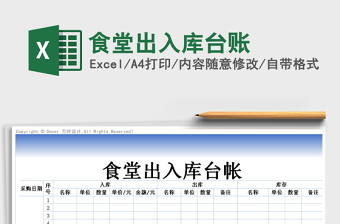 2021年食堂出入庫臺賬