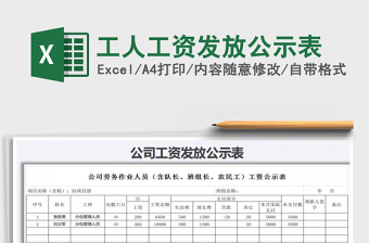 2022建筑工程工人工资发放表