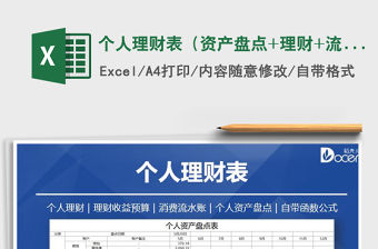 2021年個人理財表（資產盤點+理財+流水賬）