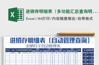 2021年進(jìn)銷存明細(xì)表（多功能匯總查詢明細(xì)）
