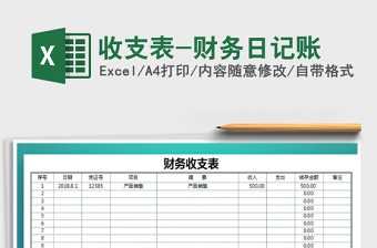 2021年收支表-財務(wù)日記賬