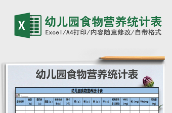 2021年幼兒園食物營養(yǎng)統(tǒng)計表