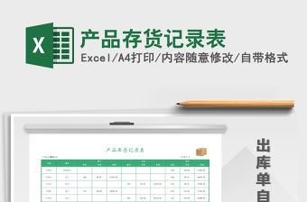 2021年產(chǎn)品存貨記錄表