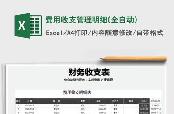 2021年費用收支管理明細(全自動)