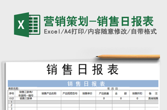 2021年營銷策劃-銷售日報表