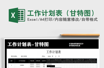 2021年工作計(jì)劃表（甘特圖）