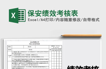 2021年保安績效考核表