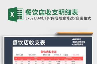 2021年餐飲店收支明細(xì)表