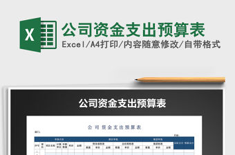 2021年公司資金支出預算表