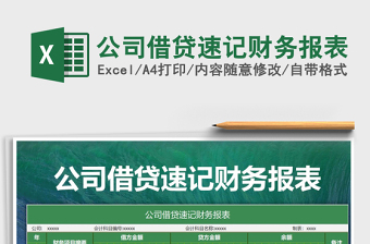 2021年公司借貸速記財務(wù)報表