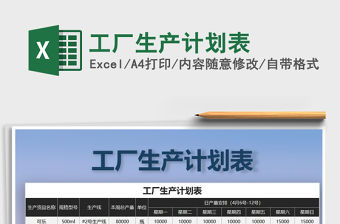 2021年工廠生產計劃表