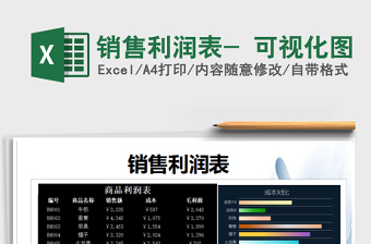 2021年銷售利潤表- 可視化圖