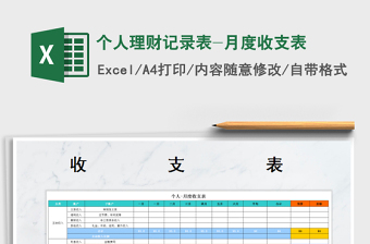 2021年個人理財記錄表-月度收支表免費下載