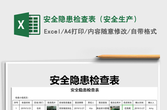 2021年安全隱患檢查表（安全生產(chǎn)）