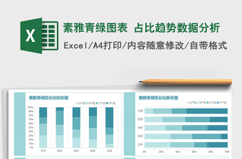 2021年素雅青綠圖表 占比趨勢數(shù)據(jù)分析