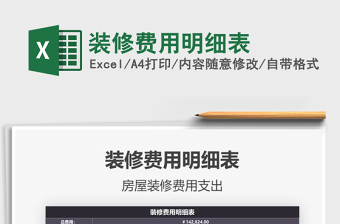 2021年裝修費(fèi)用明細(xì)表