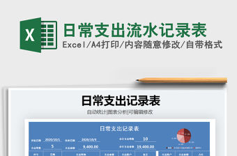 2021年日常支出流水記錄表