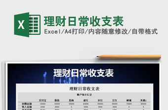 2021年理財日常收支表