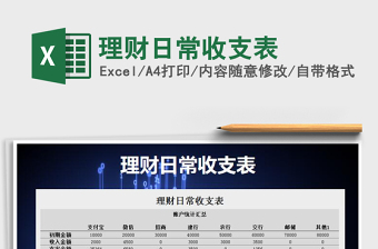 2021年理財(cái)日常收支表