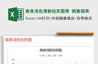 2021年商務淺色清新柱形圖表 銷售報表