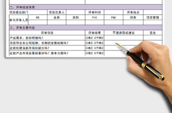 2021年新产品立项评审报告