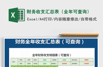 2021年財(cái)務(wù)收支匯總表（全年可查詢）