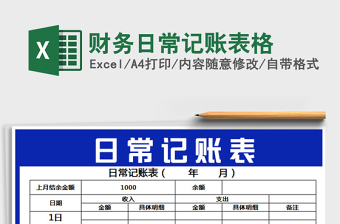 2021年財(cái)務(wù)日常記賬表格