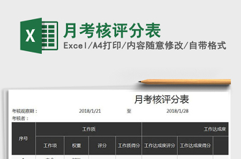 2021年月考核評(píng)分表免費(fèi)下載